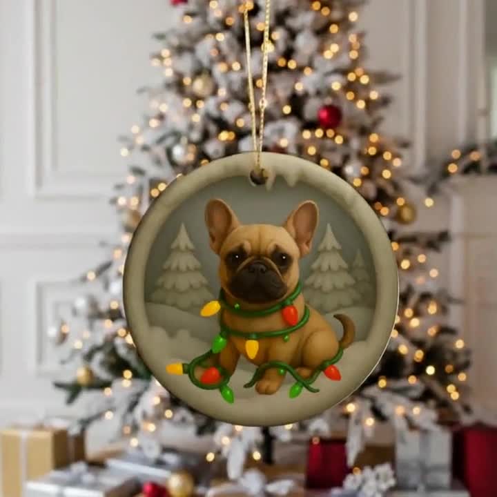 Personalized French Bulldog Christmas Ornament, Custom Frenchie
